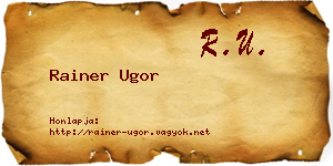 Rainer Ugor névjegykártya